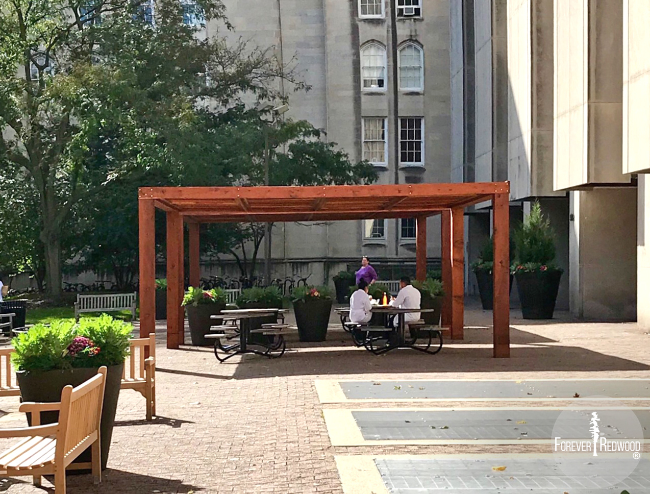 Modern Louvered Garden Pergolas, Custom Made from Redwood